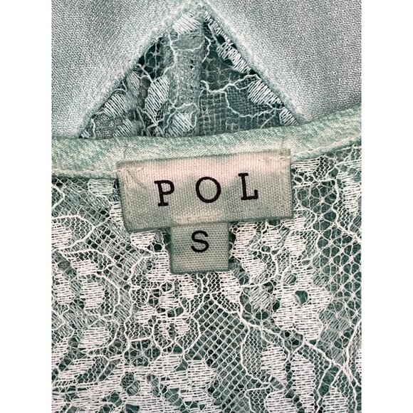 POL Aqua Blue Lace Button Front Sleeveless Kimono Cardigan Duster Vest NWOT Boho - Picture 5 of 12